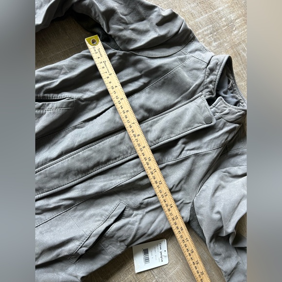 Free People Steel Mill Jacket Womens 4 Faux Suede Moto Gray Boho NWT Indie - Picture 6 of 13